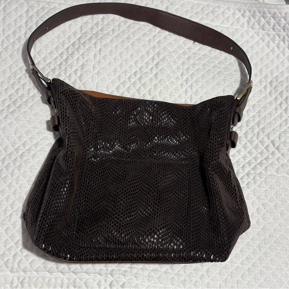 Joy Susan Chocolate Textured Brown Shoulder Bag